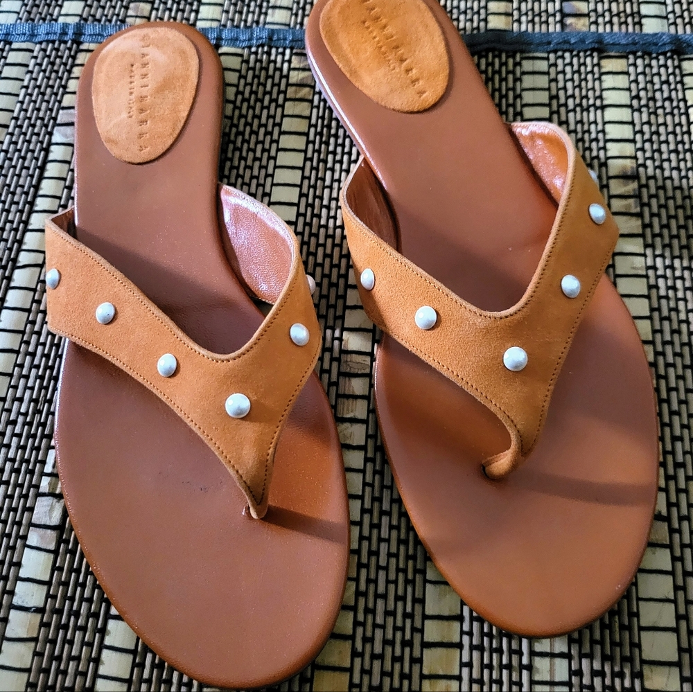 Gianni Marra Italian Leather Sandals Size 41 New No Box Floor Model Size 41